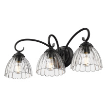 Golden 6952-BA3 BLK-CLR - Golden Lighting Audra 3-light Vanity in Matte Black